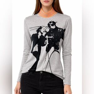 Bogner Sport First-Layer Black Gray Graphic Print Mock Neck Long Sleeve Tee 10